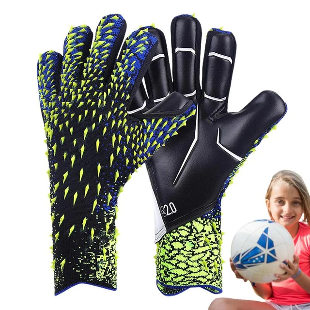 Guantes de fútbol para niños, manoplas de látex grueso, transpirables,  ajustables, 6-10 yardas opcionales, 1 par - AliExpress