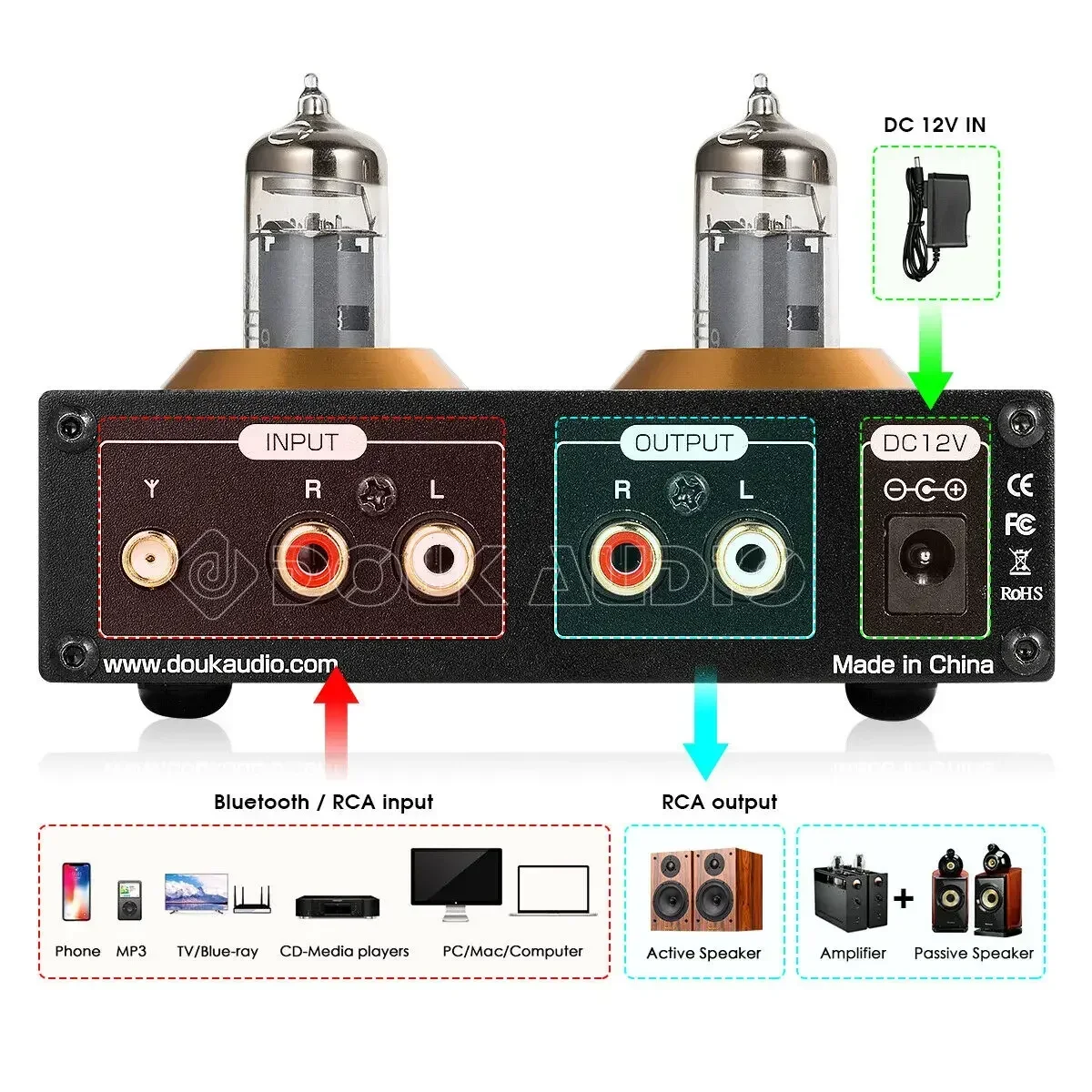 Mini Vacuum Tube Preamp Mm/MC Phono Stage Per - Foto 4