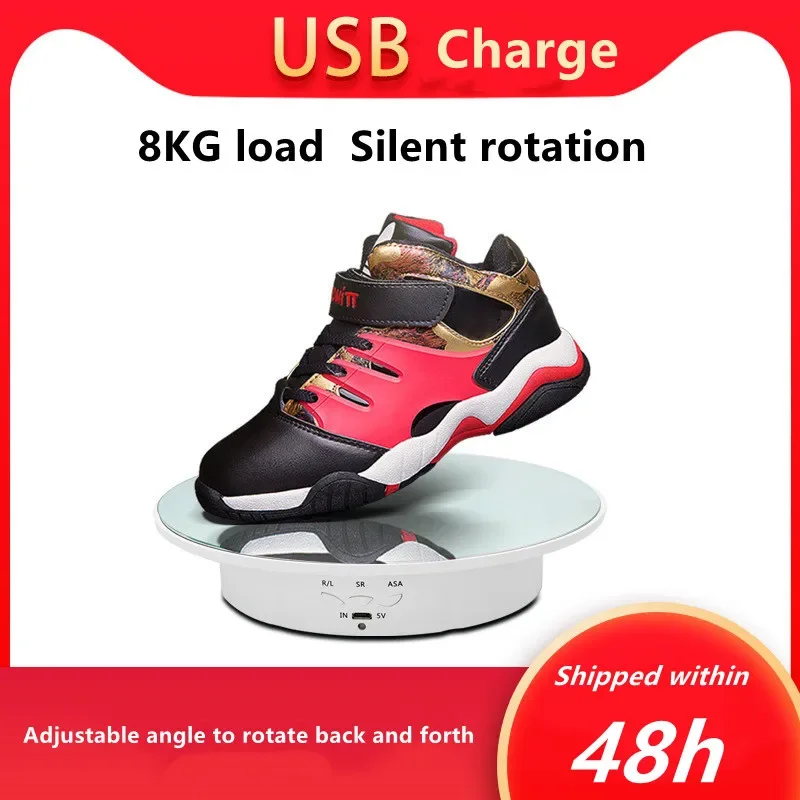 

3 Speed Adjustment Seat Mirror Plate Electric Display Table Turntable Smart Charging Rotary Table Rotating Base for Video 360