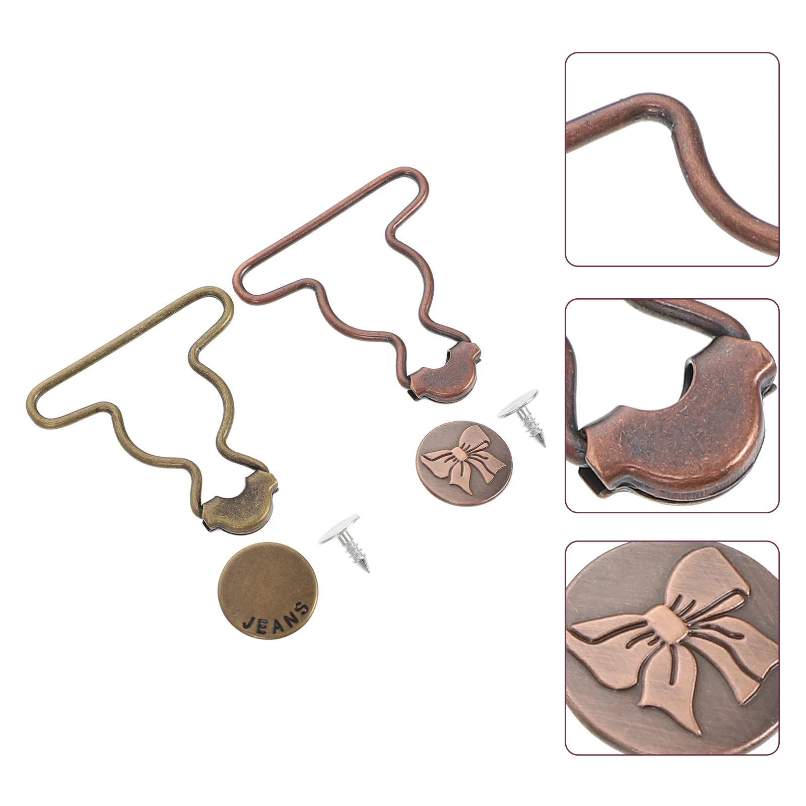 

20 Sets Vintage Clothes Replacement Zipper Pull Suspender Dungaree Buckles Alloy