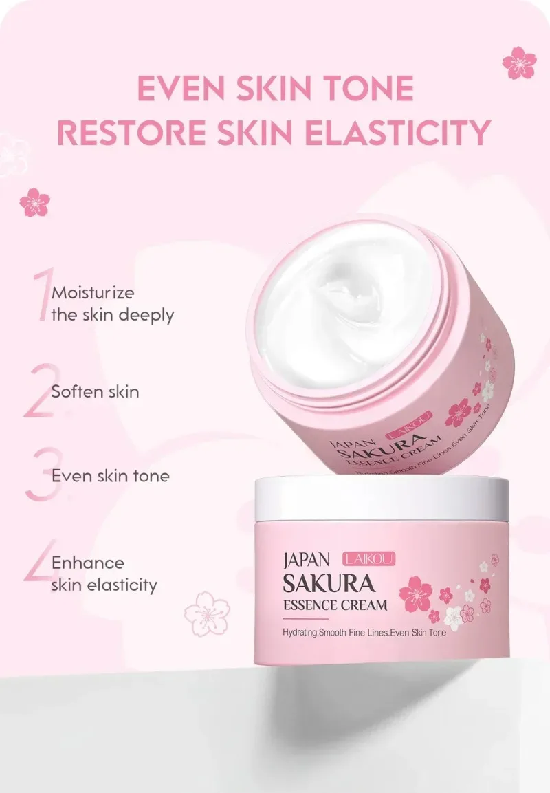 Japan Sakura Face Cream Smoothing Moisturizer Whitening Nourishing Oil Control Skin Care 25g
