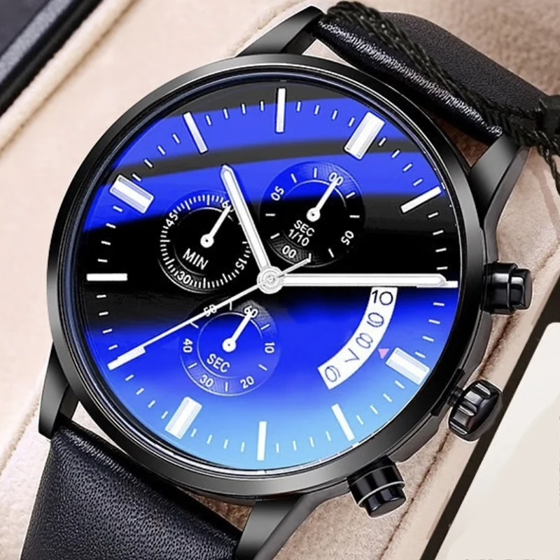 Men's Business Watch Top Fashion Brand Luxury Male Quartz Watches Minimalist Casual Leather Strap Calendar Wristwatch Men Clock 3