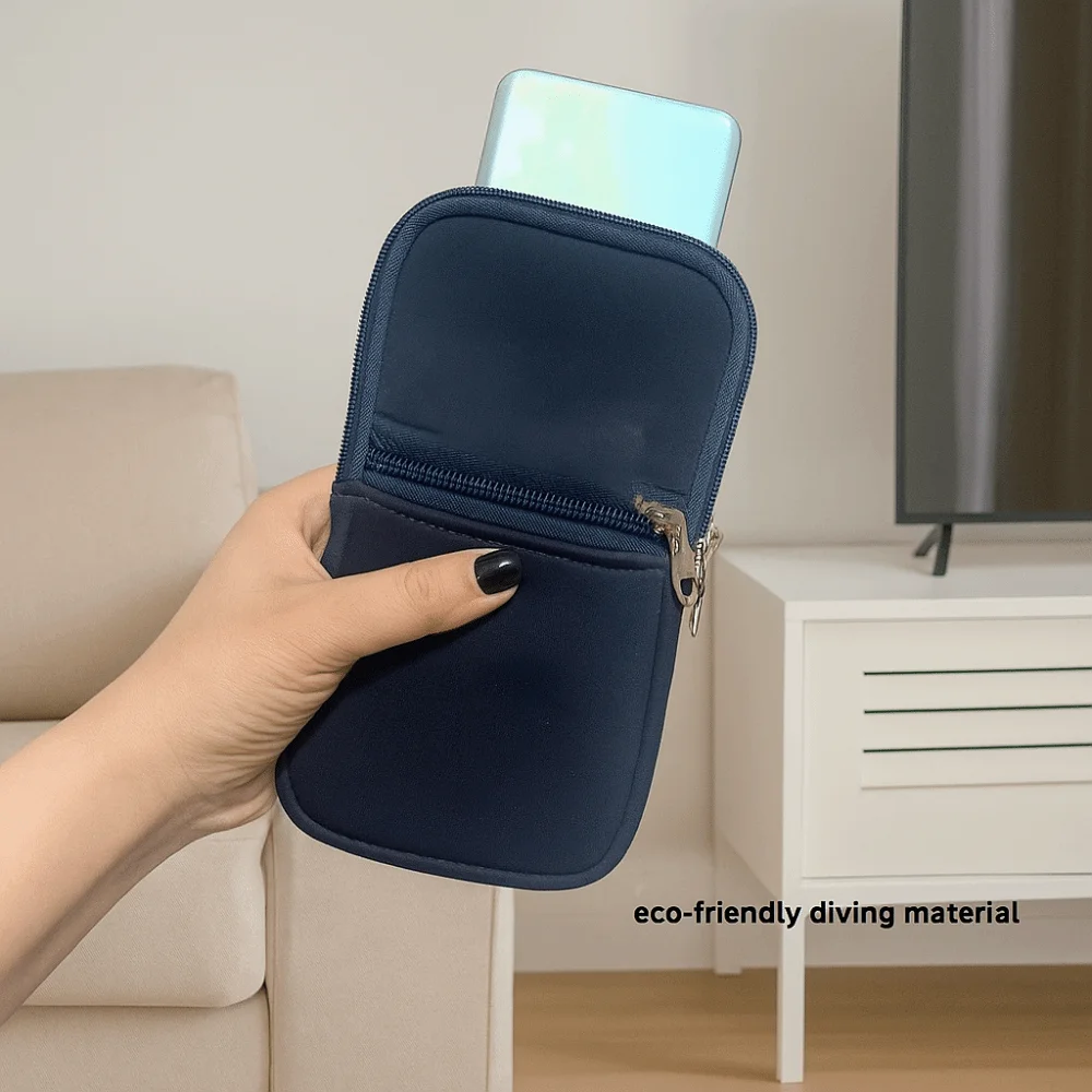 Neoprene Zipper Phone Bag with Handle - Protective & Dustproof Pouch for Portable Power Source