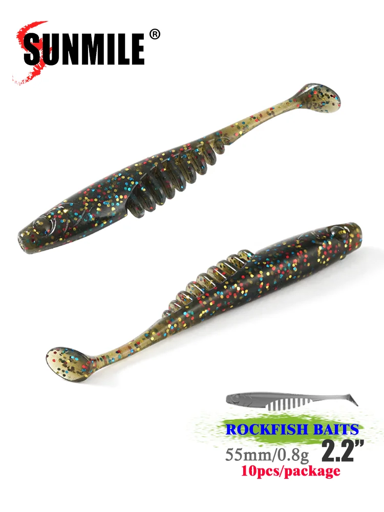 SUNMILE Angeln Weiche Köder Wurm Künstliche Köder 5,5 cm/0,8g 10 stücke Felsen Angeln Wobbler Leurre Souple Köder Barsch Forelle Bass Köder