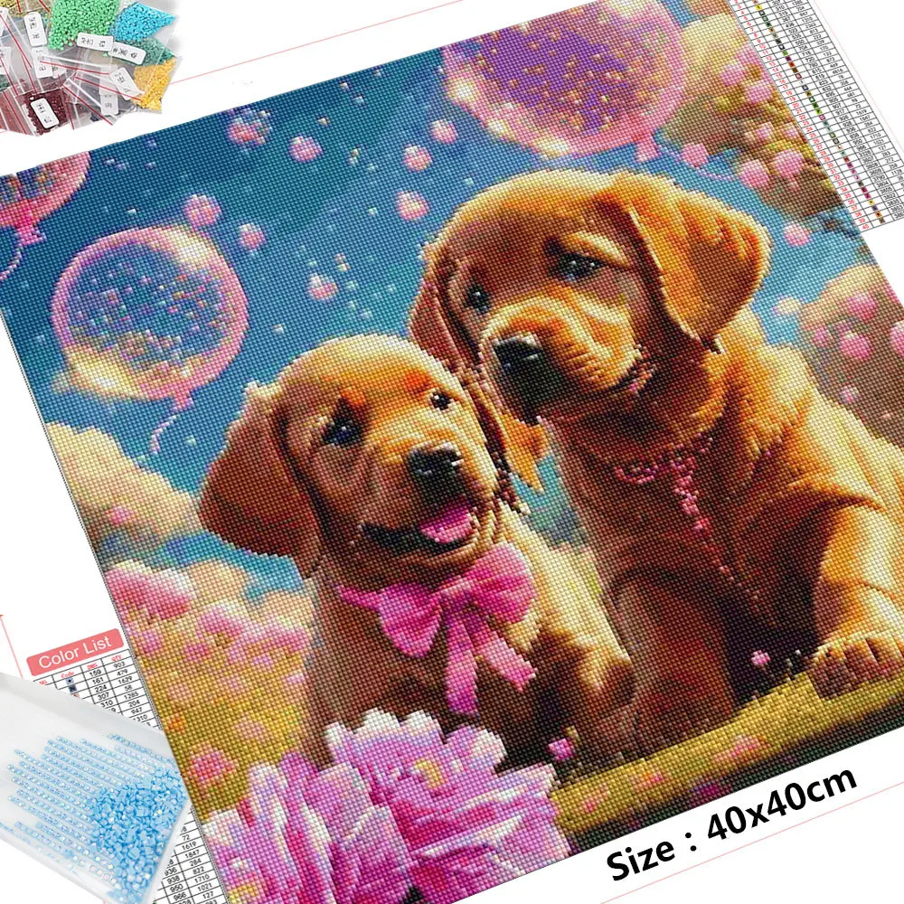 HUACAN Diamond Painting New Collection 2023 Dog Bath Full Round