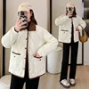Down Cotton Coat Short Ladies Xiaoxiangfeng Cotton-Padded Jacket Women Parkas Autumn Winter New Disposable PU Leather Outerwear 3