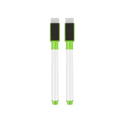Magnetic Erasable Whiteboard Pen with Color Options for Classroom and Office Use (Green 2Pcs)