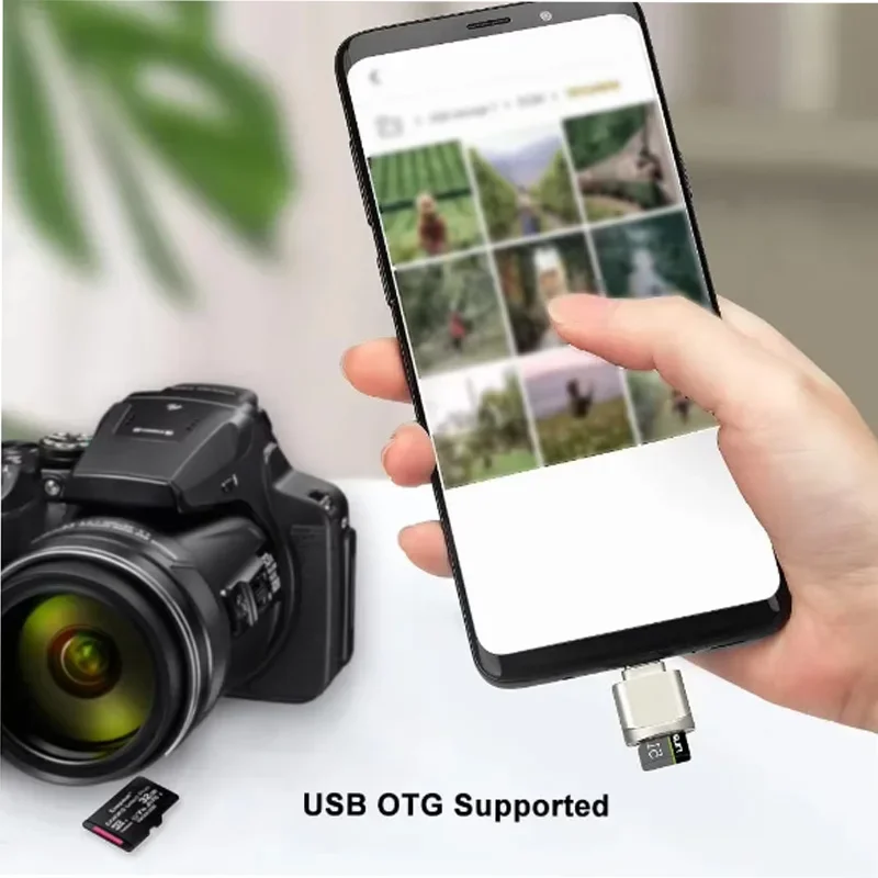 High-Speed USB C TF Card Reader with LED Indicator