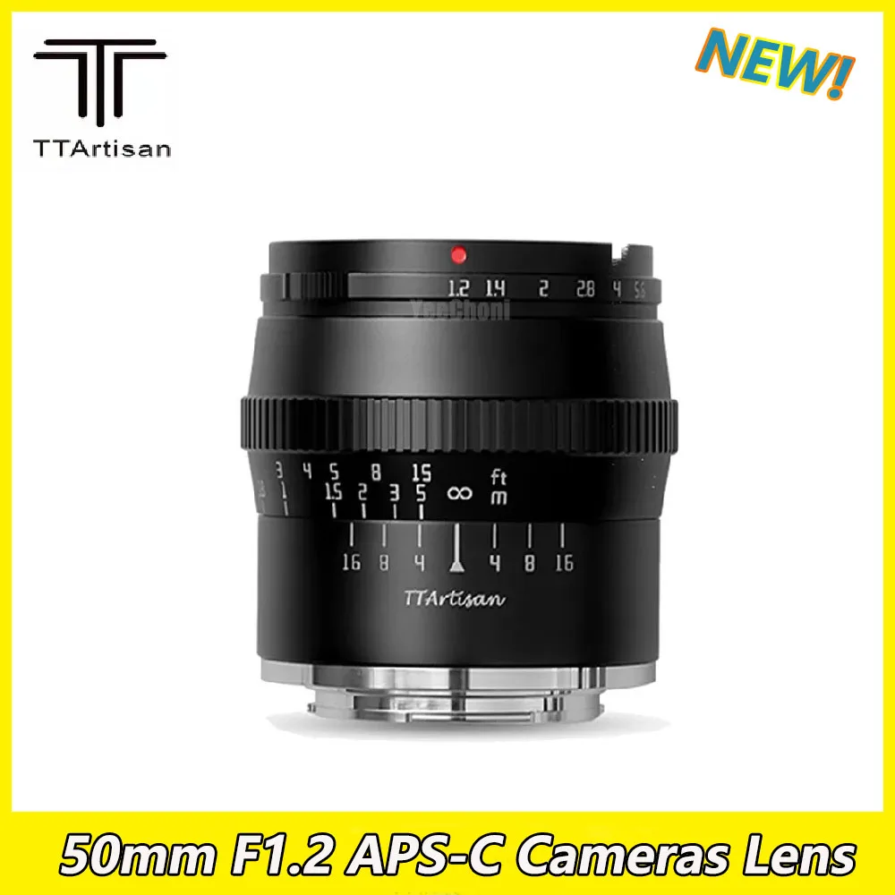 Ttartisan 50Mm F1.2 Aps-C Obiettivo Per Fotocamera Con Messa A Fuoco Manuale Per Sony E Fuji X Canon M Nikon Z Panasonic Olympus M43 Nero