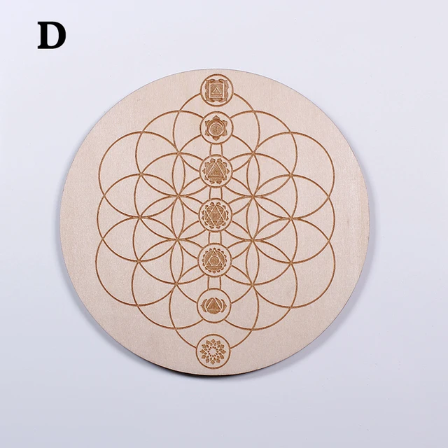 Wood Crystal Grd Altar Chakra Crystal Healng Sacred Geometry Metatron...