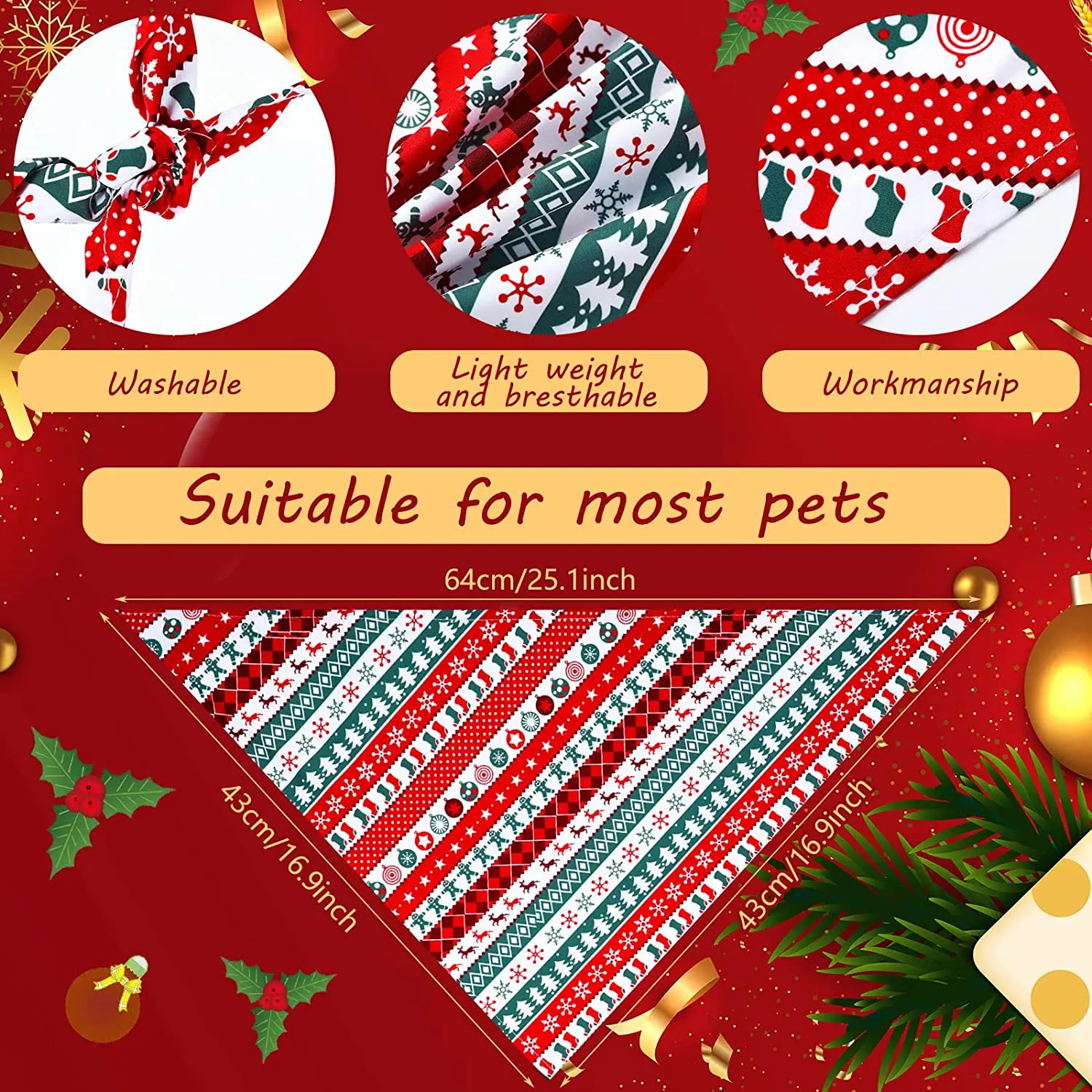 30PCS Holiday Dog Bandanas – Christmas, Thanksgiving & Halloween Scarves 2
