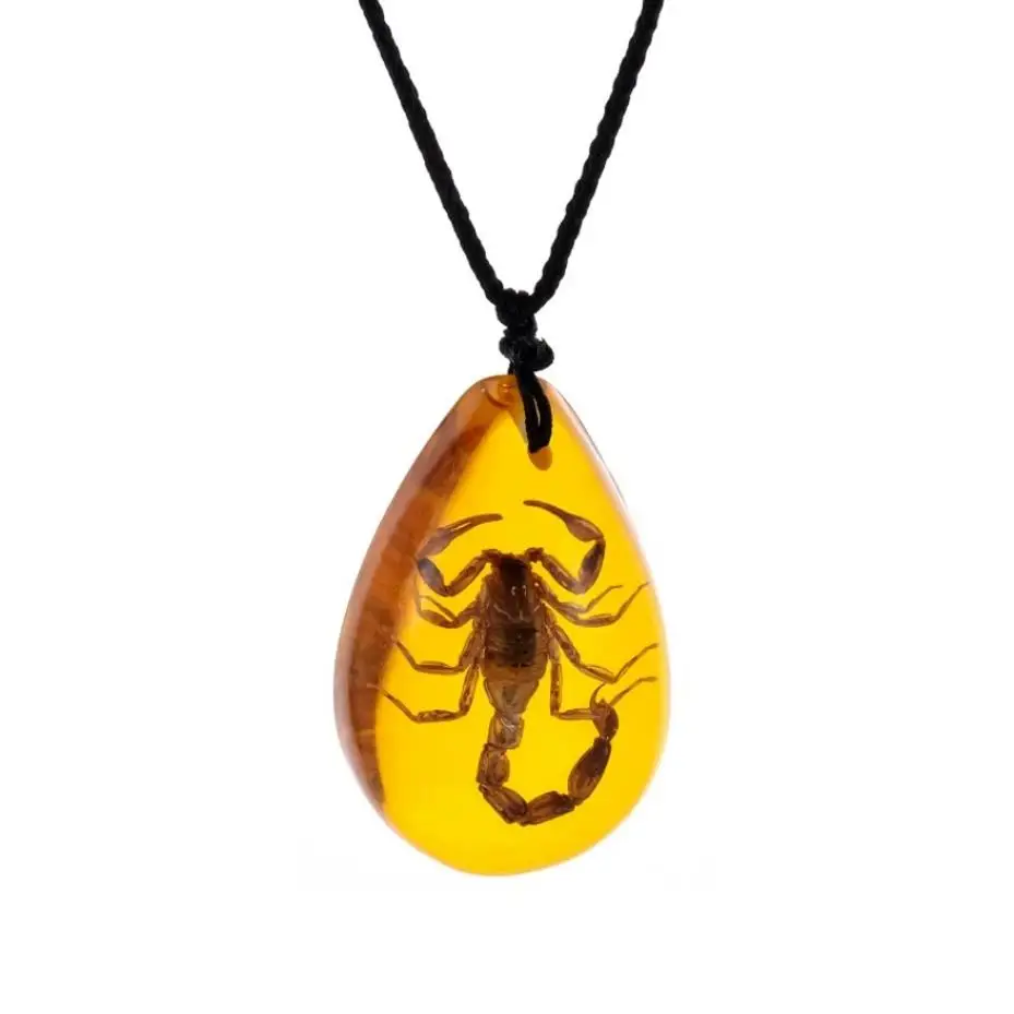 1 Pcs Pendant Inclusion Scorpions Necklace Charms Home Decorative Stone Travel Gift Resin Handmake Jewelry Amber Natural Insects