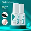Nailpop Nail Glue for False Tips Glitter Acrylic Nail Art Adhesive Manicure Tool Rhinestone Glue Bottle Cap with Brush 2pcs 1