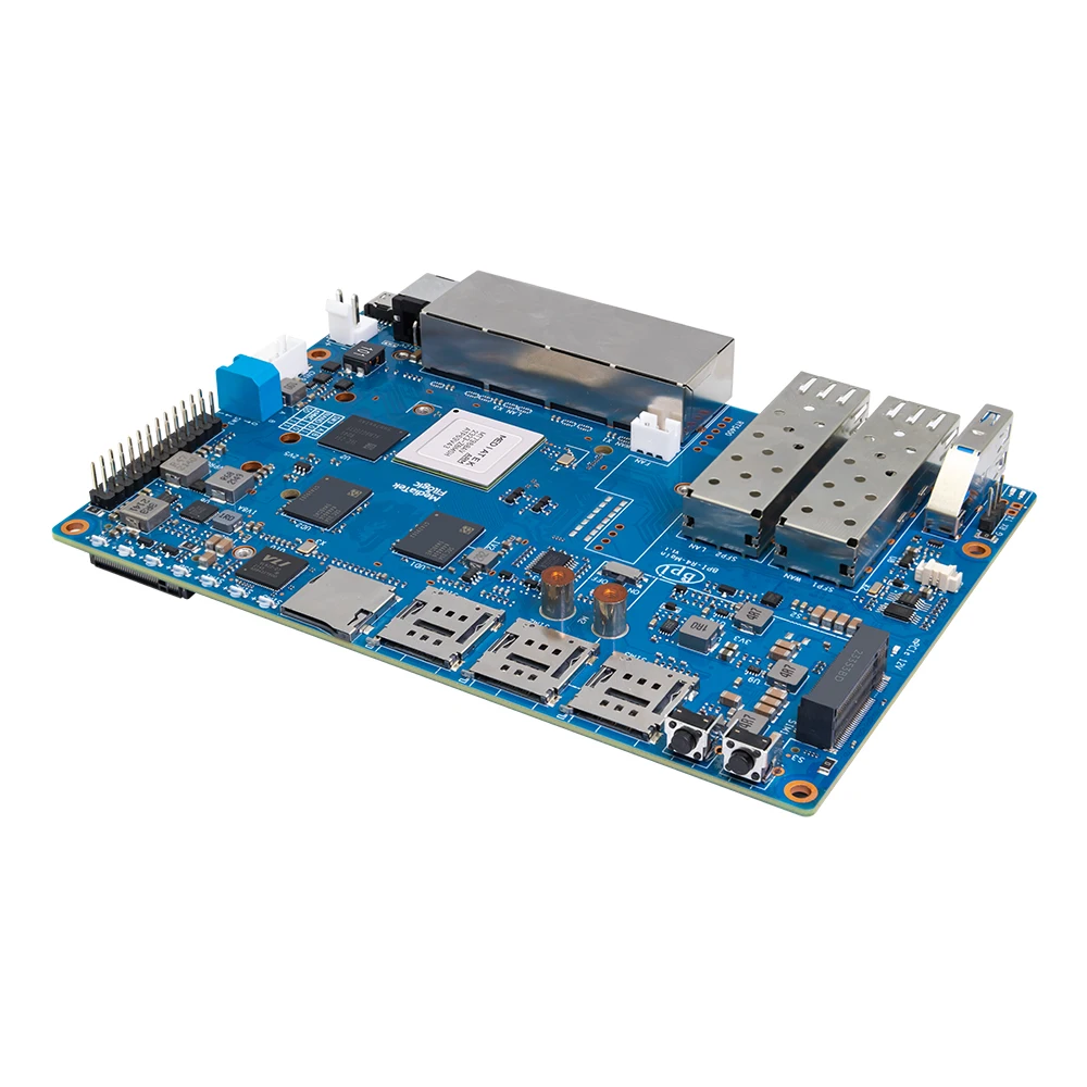 Placa enrutadora Banana Pi BPI-R4, MediaTek MT7988A (Filogic 880), 4 núcleos, ARM Corex-A73, WiFi7, iPA, NIC, módulo 4x, puerto de red Gbe