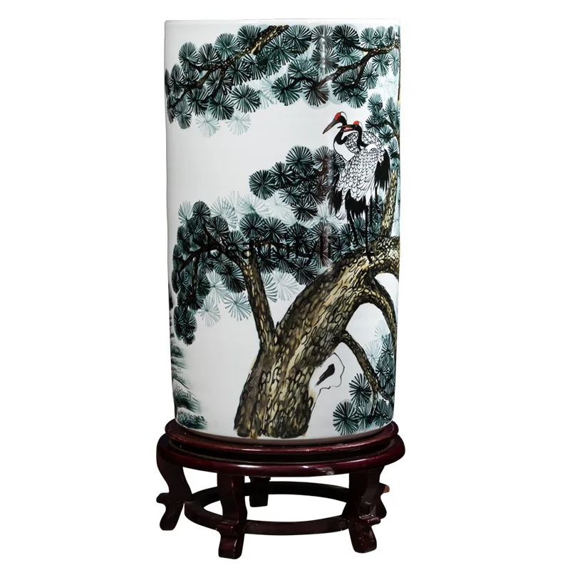 

Jingdezhen Ceramics Painting and Calligraphy Cylinder Scroll Cylinder Ink Vase Study Scroll Holder Storage Bucket Ornaments