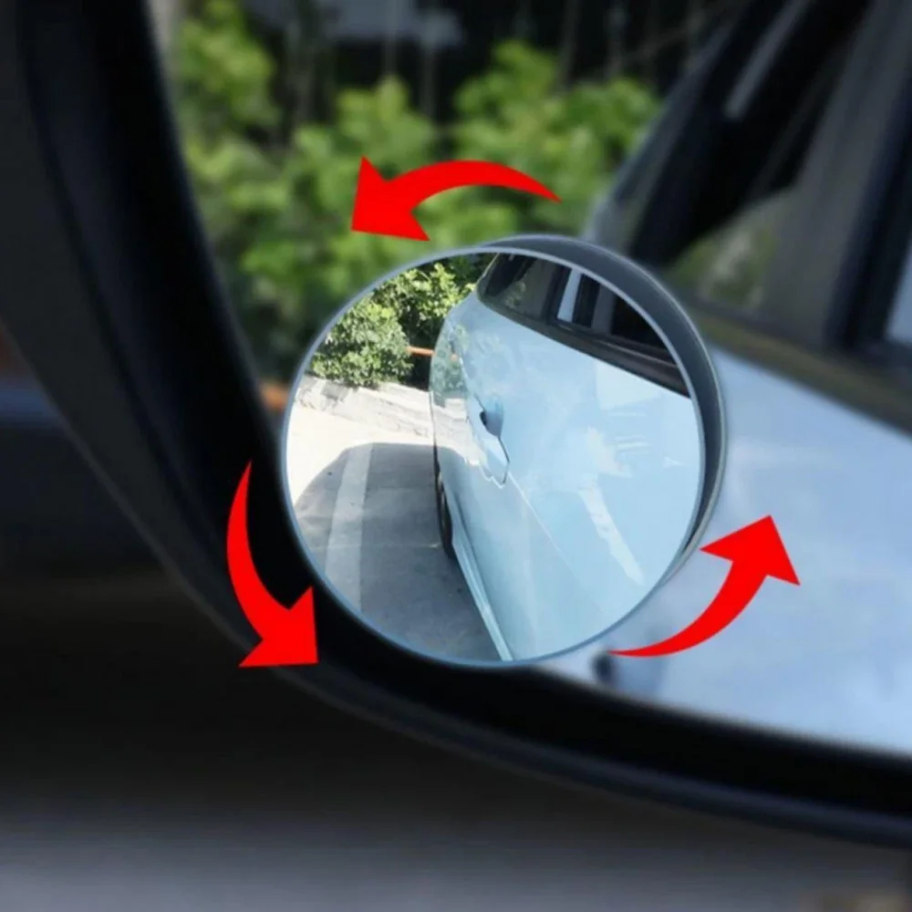 1X 360 Degree HD Blind Spot Mirror Adjustable Car Rearview Convex Reverse Wide Angle Vehicle Parking Rimless S Auto Accessories
