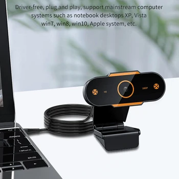 Webcam per computer USB Fotocamera 4K-480P HD Messa a fuoco automatica Webcam CMOS Fotocamera per PC con microfono per videochiamate Insegnamento della rete Riunioni