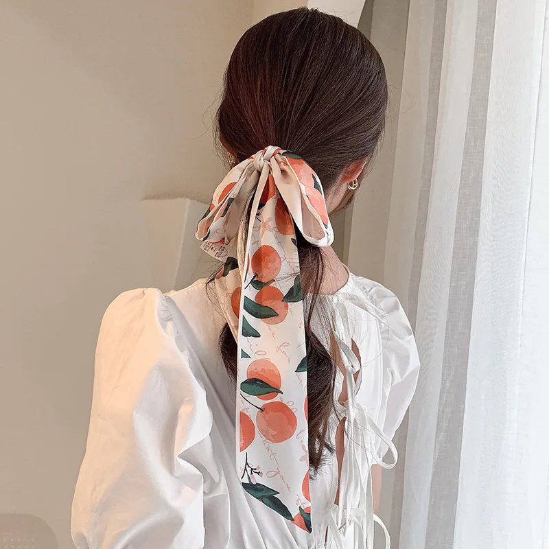 Hair Headband Headband With Scarf Tails Silk Scarf For Women