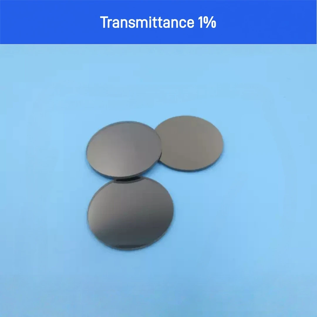 1PC 1% 투과율 반사형 ND 필터 회색 광 감소 유리 렌즈 스펙트럼 감지용 전체 스펙트럼 범위 400-1100nm