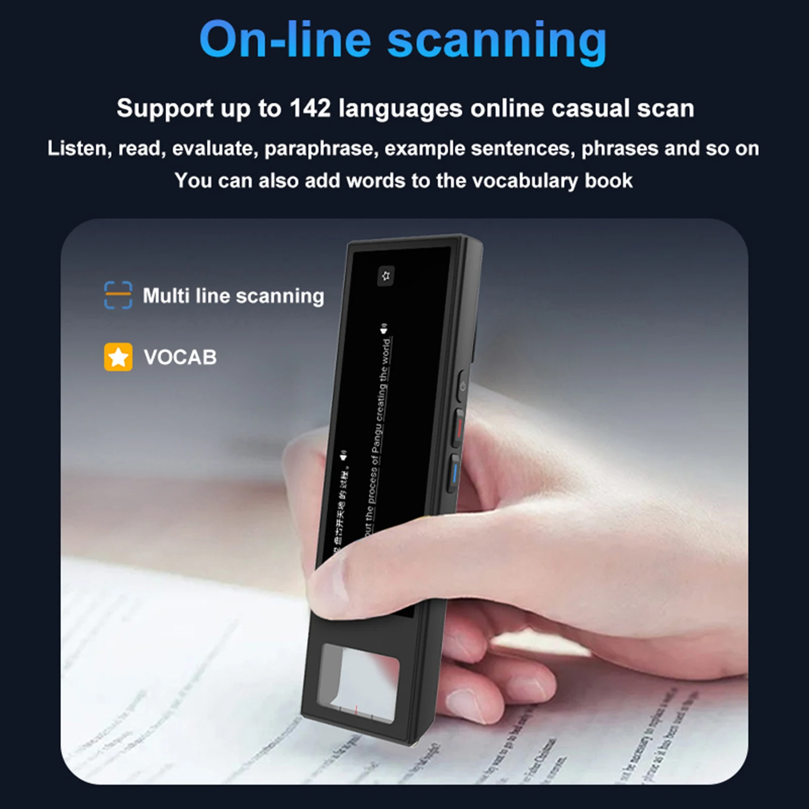 5.0inch S90 Touchsrceen Scan Translation Pen 142 Language Voice Translating Translator Tool for Chinese/English/Japanese/Korean