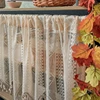 American Country Crochet Wave Hollow Short Curtains for Roman Window Kitchen Manual Rhombus Tassels Half Curtains Valance #A594 3