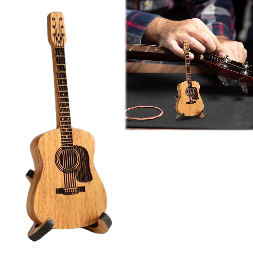 Wooden Guitar Pick Box with 3Pcs Guitar Pick Storage Box Portable Case Gift for Music Instrument Lover