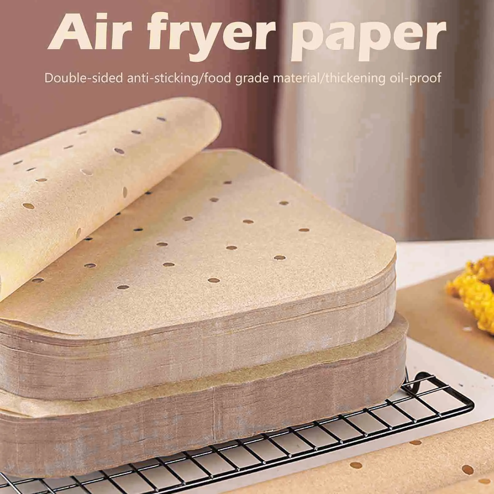Air Fryer Pad Parchment Paper Square Baking Accessories Round Oven Oil