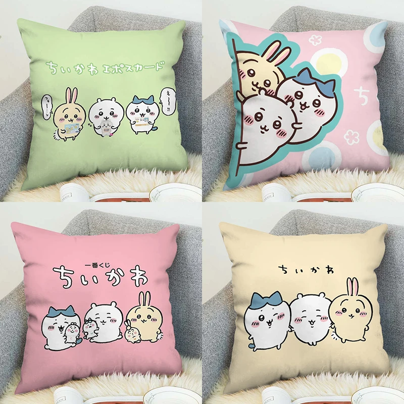 

Chiikawa Pillow Cases Decorative Pillows Covers Cushion Cover Luxury Sofa Cushions Pillowcase 40x40 Pillowcases 50x50 Fall Decor