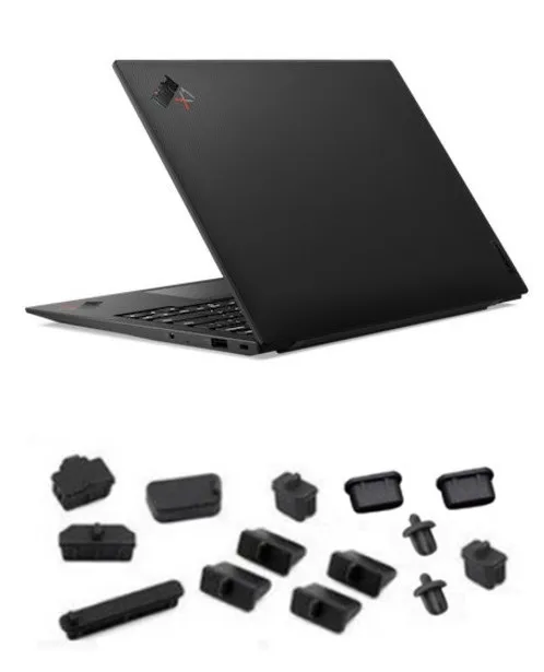 

Waterproof Dustproof Laptop Black Silicone Plug Port Cover For 2022 Thinkpad X1 Carbon Yoga 2021 T16