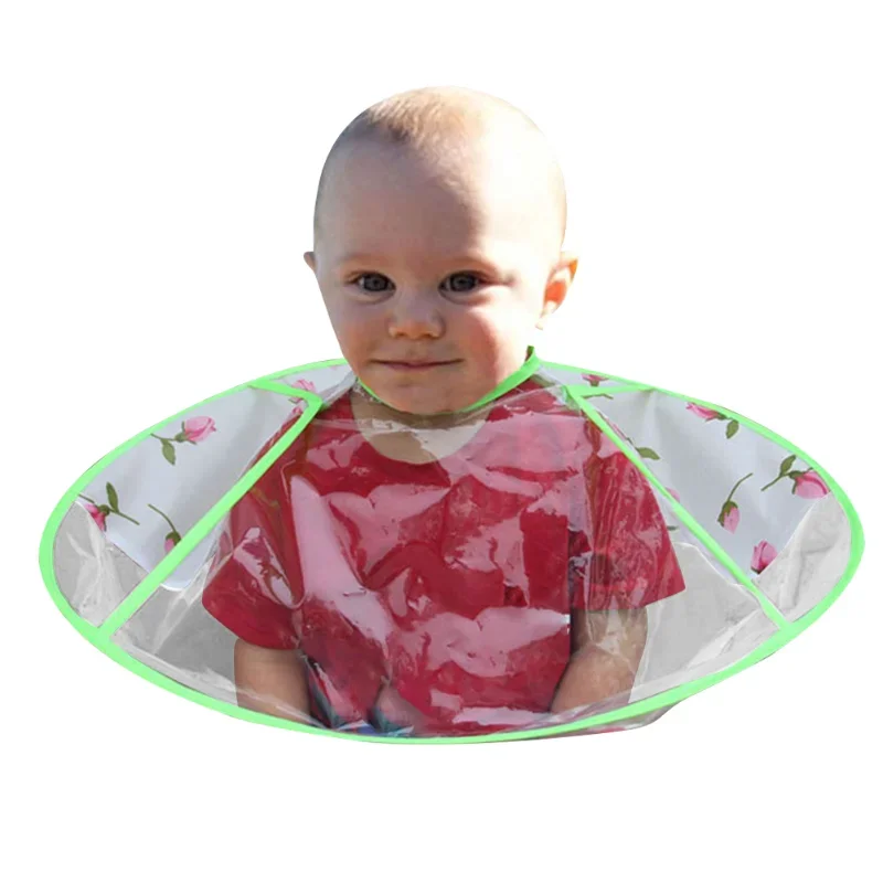 

Baby Kids Transparent Haircut Cloak Foldable Hair Cutting Cape Hairdresser Cloth