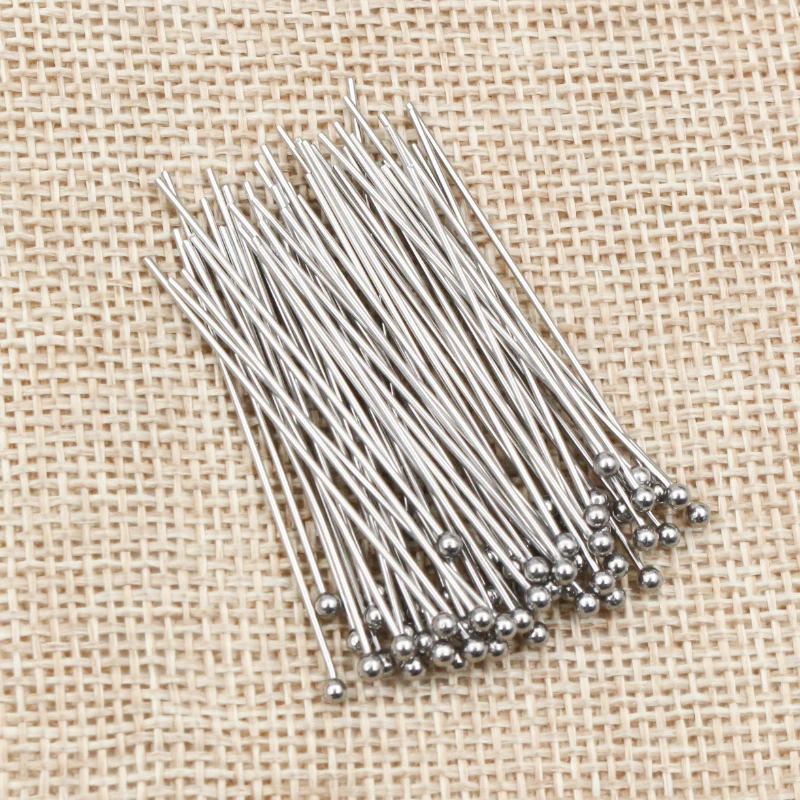 316 Stainless Steel Ball Pins Findings Ball Head Pins 100pcs/Lot 20-70 mm For Jewelry Making DIY Supplies Accessories