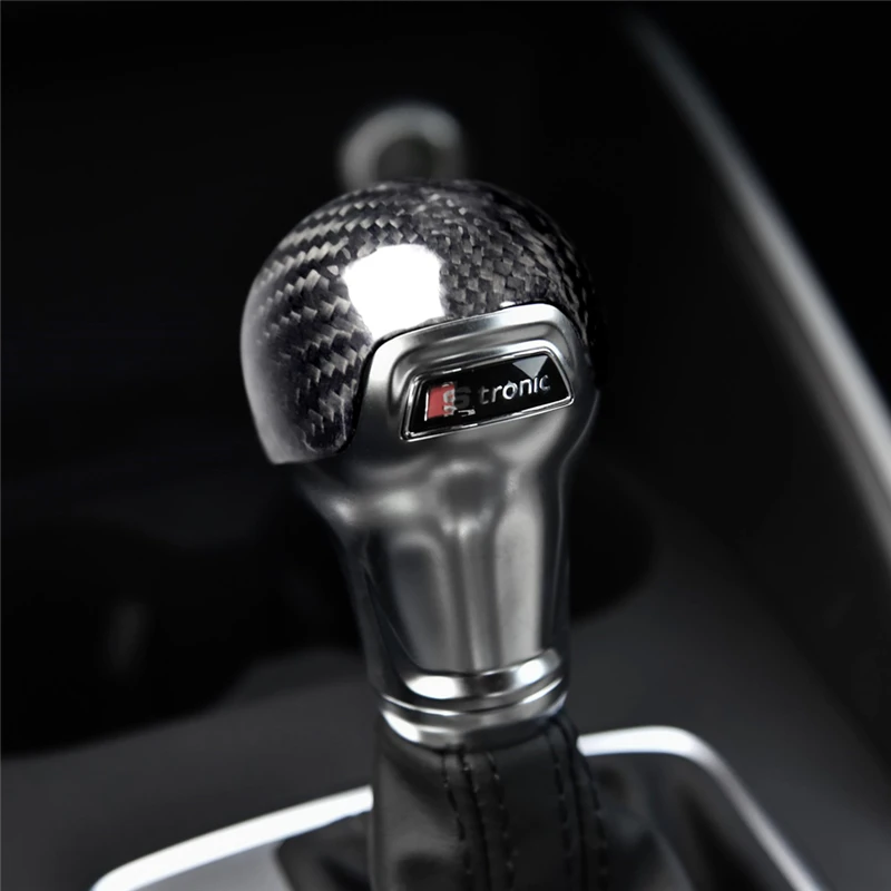 

For Audi A3 S3 2012-2018 Car Styling Interior Carbon Fiber Texture Accessories Round Gear Shift Head Knob Cover