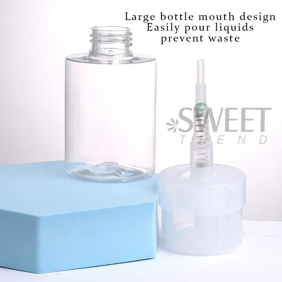 Nail Storage Bottles Refillable Empty Liquid Press Pump Dispenser Nail Art Polish Remover Cleaner 100 ml