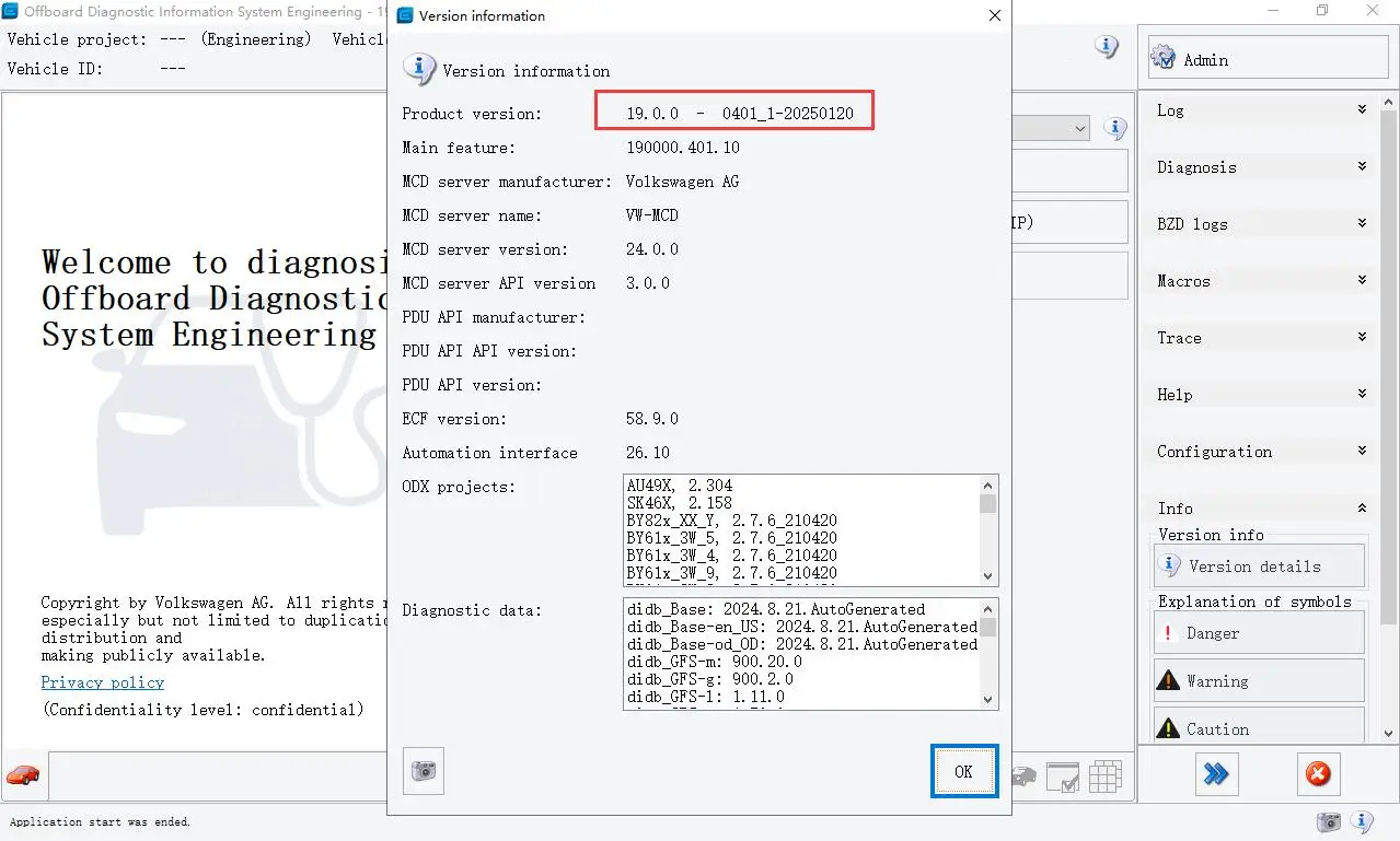 2026 latest version Odis Service 25.2.1 or S 7.2.1 Odis Engineering 19.0.0 or 12.2.0 database of 5054/6154A for au/di v/w se/at