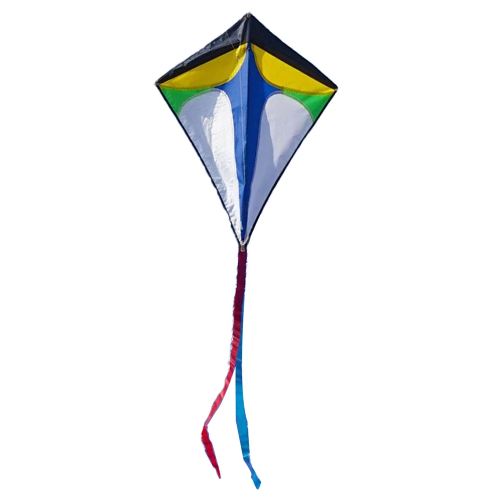 Colorful Flight Kite Single Line Kite Long Tail Diamond Shaped Easy To Fly Enhance Coordination Boys Girls colorful rainbow kite