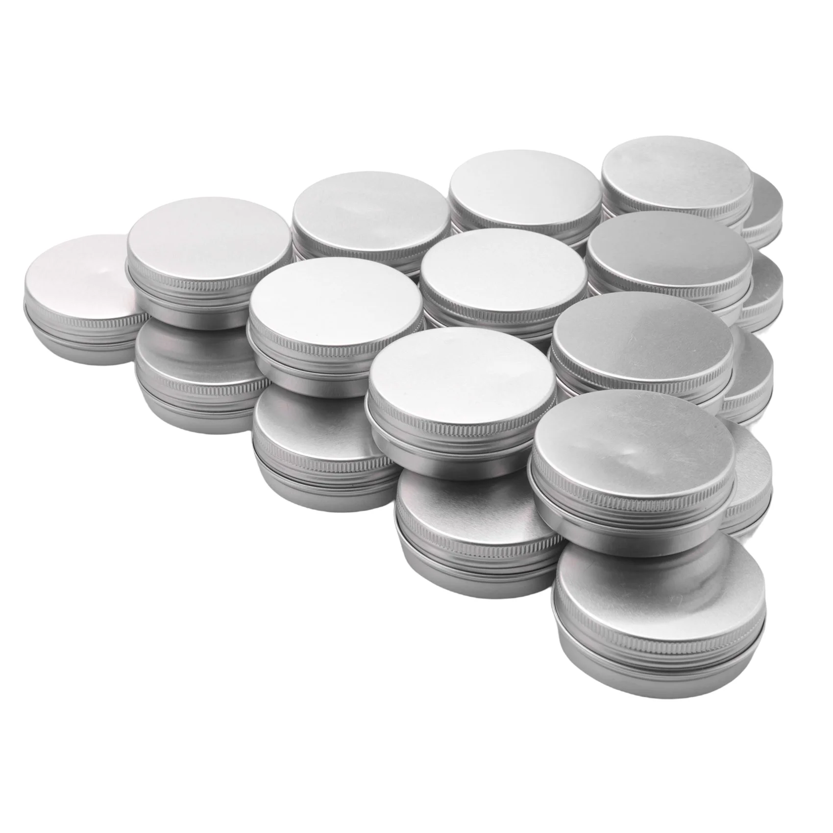 

PACK of 25 - 15ml Aluminium Tin Make up Candle Pots Capacity Empty Big Cosmetic/Candle//Hair Product/Sweet Tin Jar