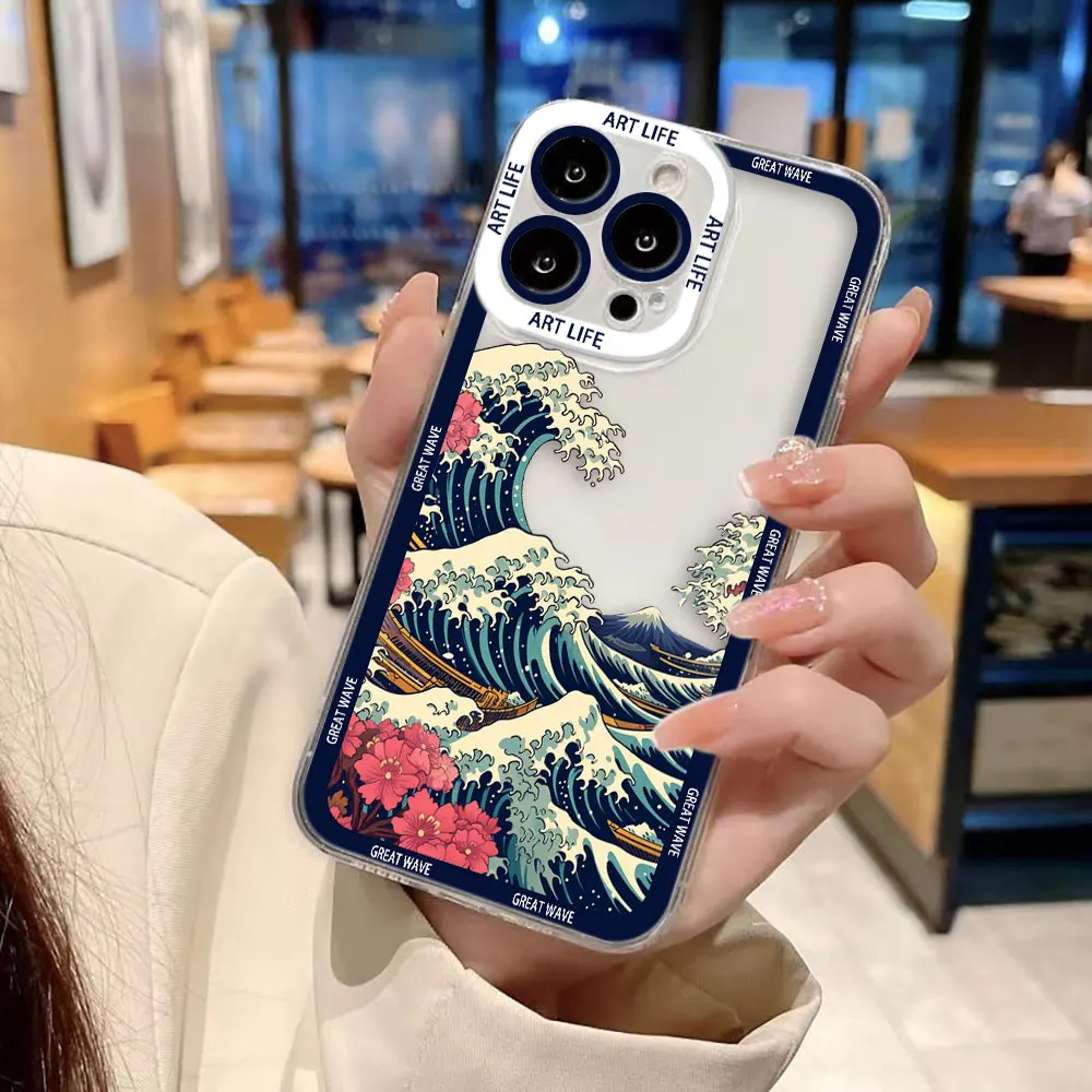 The Great Wave Kanagawa Clear Phone Case