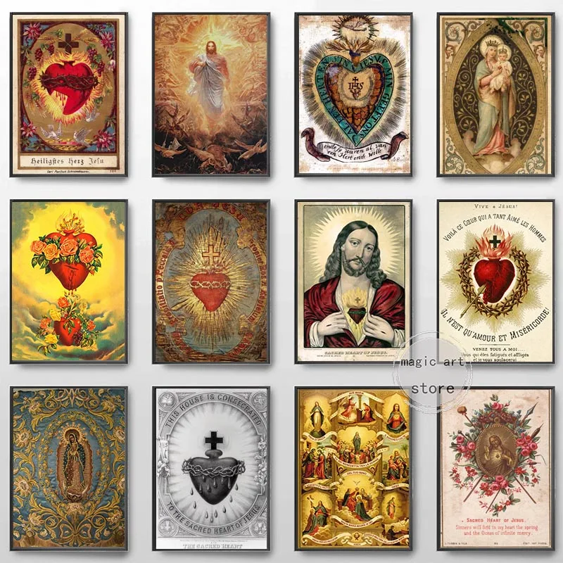 Sacred Heart Fabric, Wallpaper and Home Decor | Spoonflower