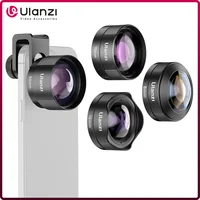 Ulanzi Universal Mobile Lens 75mm Macro/8mm Fisheye/16mm Wide-Angle/60mm Telephoto Phone Lens for Photography Videography