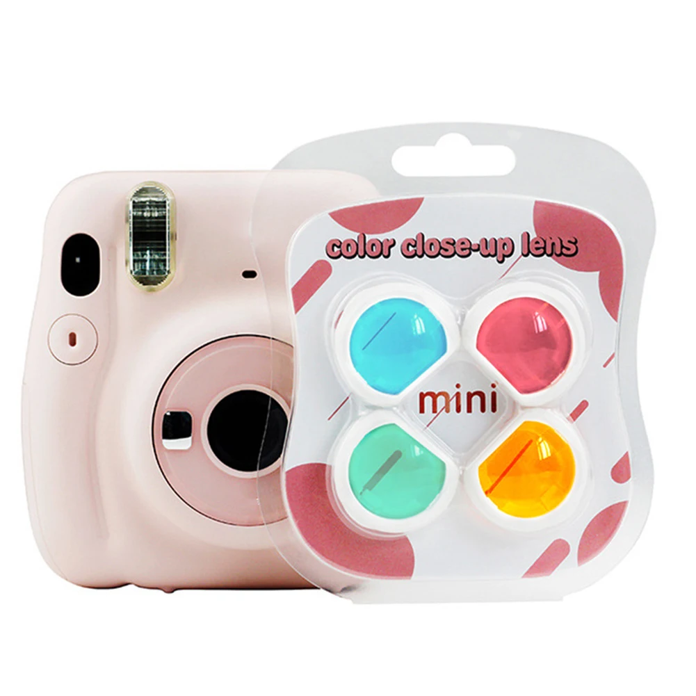 

4Pcs/Set Premium Close-up Lens Colorful Color Filter Mirror For Instax Mini 11 Instant Film Cameras Photographic Accessories