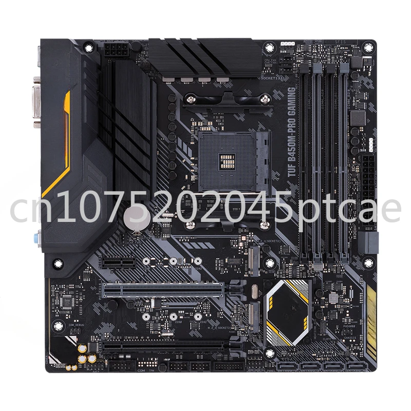 

TUF B450M-PRO GAMING AMD B450 mATX gaming motherboard with Aura Sync RGB LED lighting, DDR4 4400MHz support,Dual M.2 USB3.1