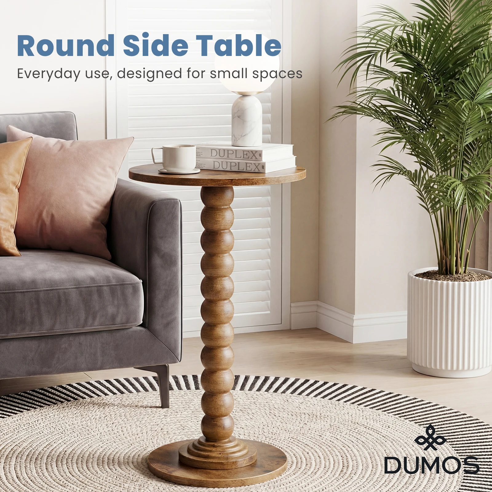 compact table beside sofa