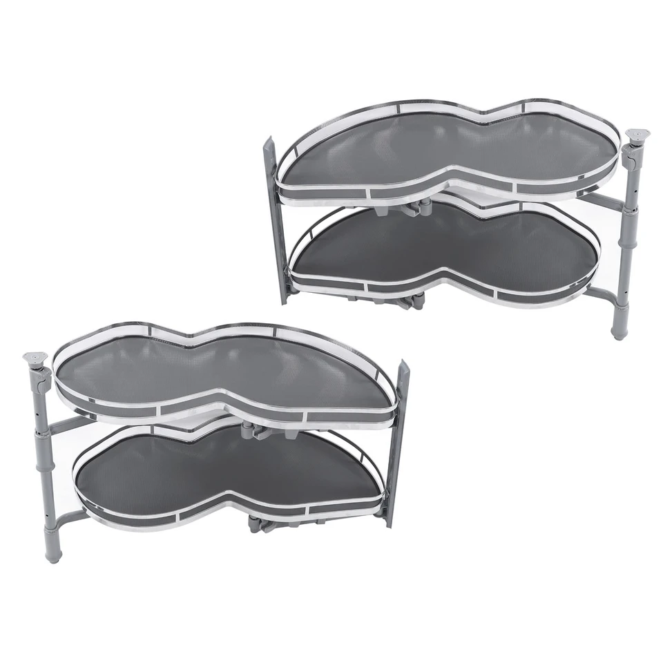 Height Adjustable Blind Corner Cabinet Swing Tray Organizer