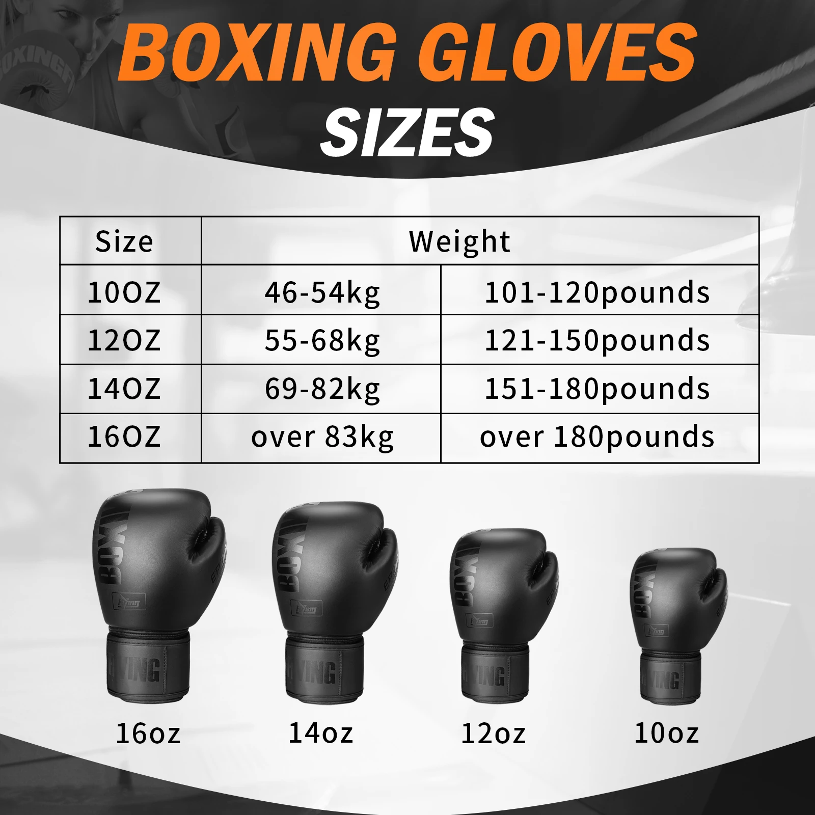 6 8 10 12 14oz Muay Thai Boxing Gloves For Men Women PU Leather Training Glove for Fighting Kickboxing Mixed Martial Arts