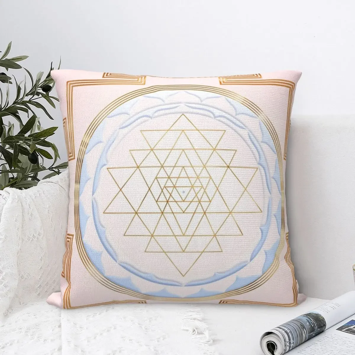 

Shree Yantra Sacred Geometry Square Pillowcase Cushion Cover Decorative Pillow Case Polyester Throw Pillow cover For Home Sofa