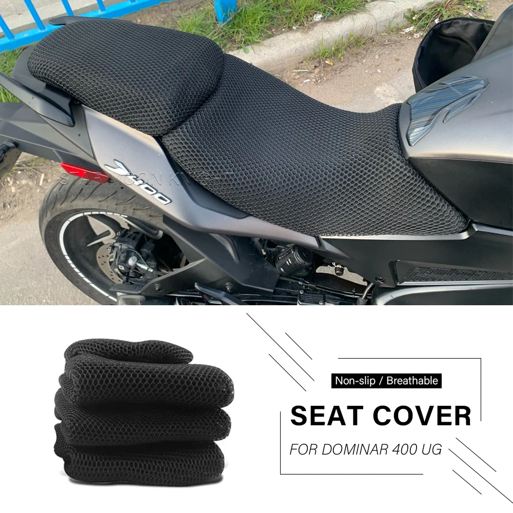 

3D сетчатый чехол для сиденья для Bajaj Dominar 400 UG 400UG Dominar400 мотоциклетная противоскользящая подушка из нейлона тканевый чехол для сиденья дышащая, UV