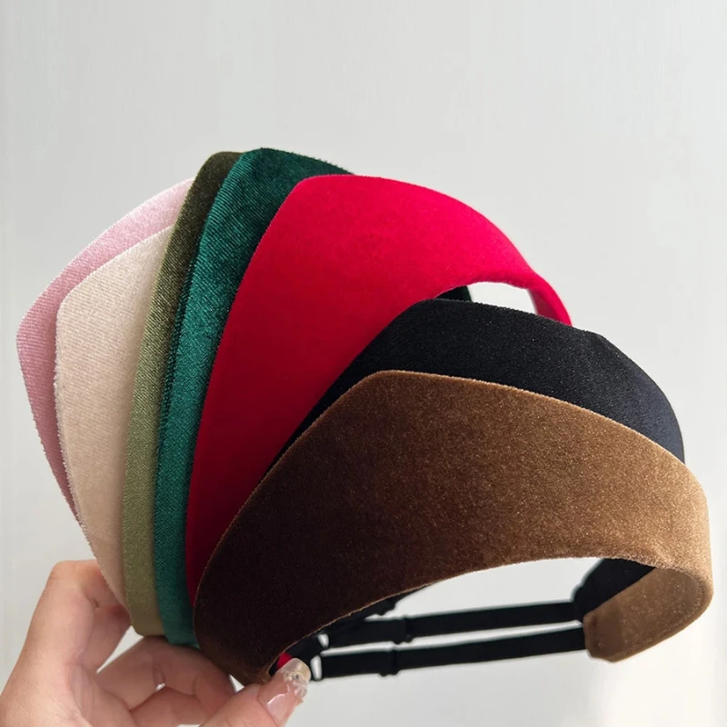 8 Farben Luxuriöses Kronen-Samt-Haarband Britisches Retro-Haarband Verstellbare Größe Damen-Haarband Haaraccessoires – Detail 2