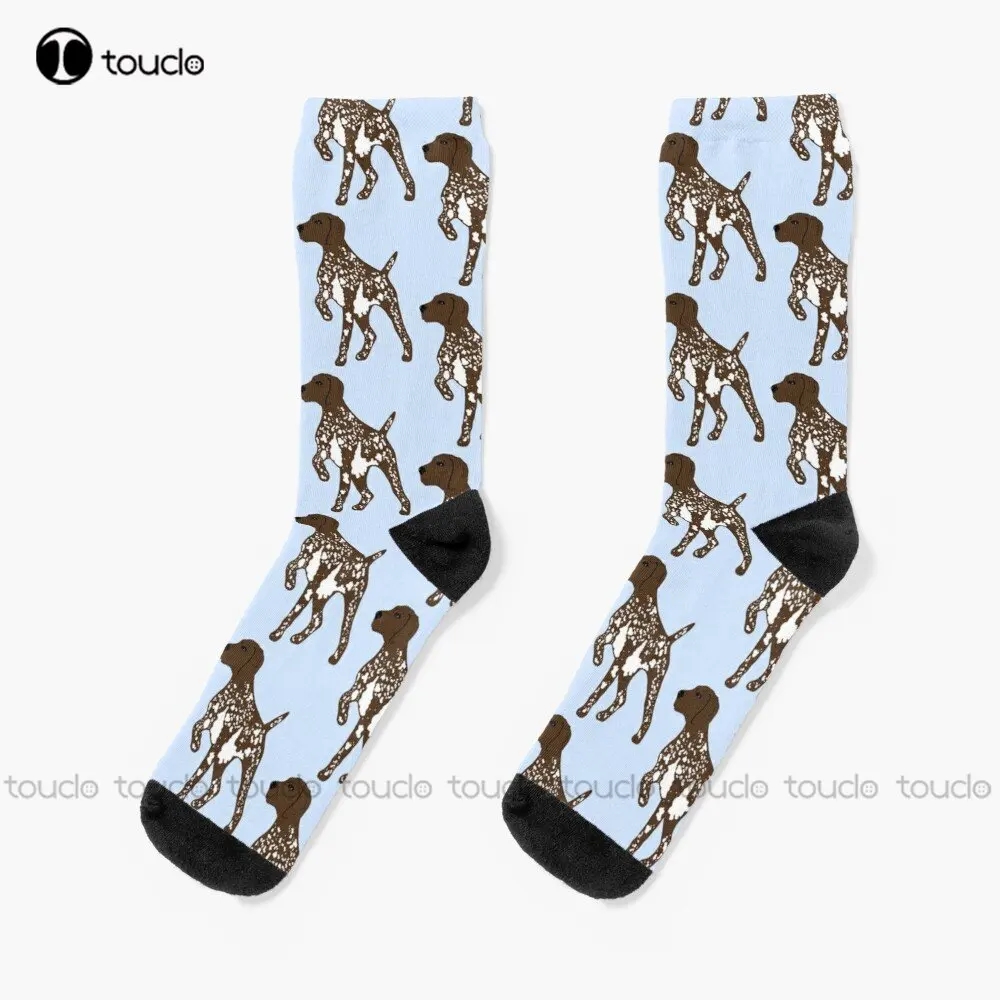 

Cute German Shorthaired Pointer Design Socks Mens Black Socks 360° Digital Print Custom Gift Streetwear Funny Sock Art