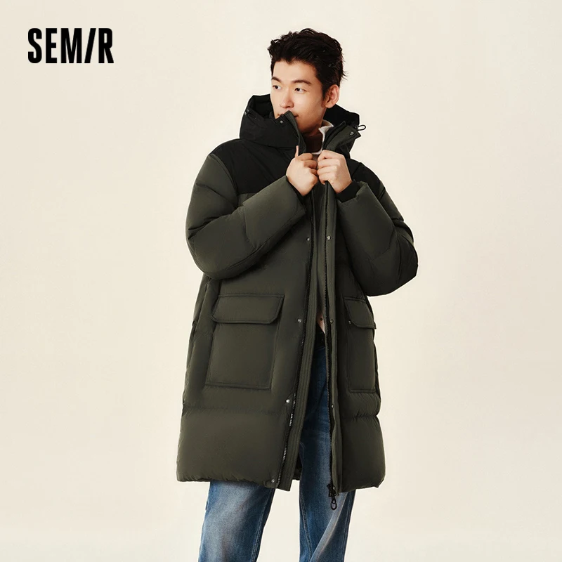 Semir Men's Down Jacket Waterproof Thick Outerwear Long Length Winter Clothing Couple