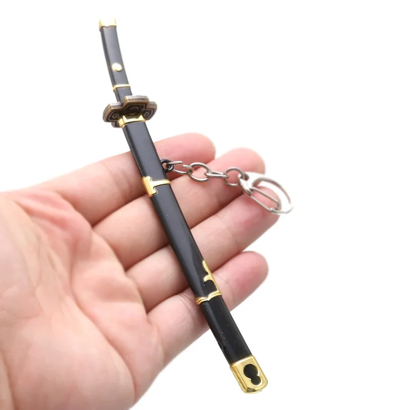 Anime Katana Pendant Keychain Zoro Same Design Detachable Alloy Cosplay Props Gift For Cartoon Fans Accessories
